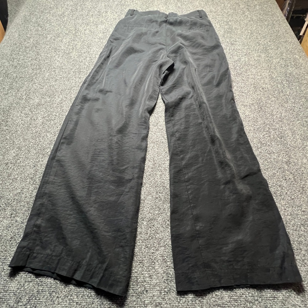 Zara Black Wide Leg High Waisted Pleated Trousers Pants Size M Work Evening - Picture 9 of 11